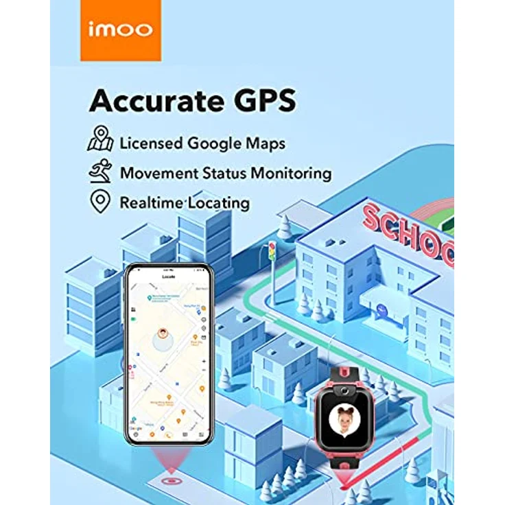 imoo Watch Phone Z1 Kinder-Smartwatch, 4G Kinder-Smartwatch-Telefon mit langanhaltendem Video-und Telefonanruf, Kinder-GPS-Uhr mit Echtzeit-Ortung und Wasserdichtigkeit IPX8 (Rosa) – Bild 3