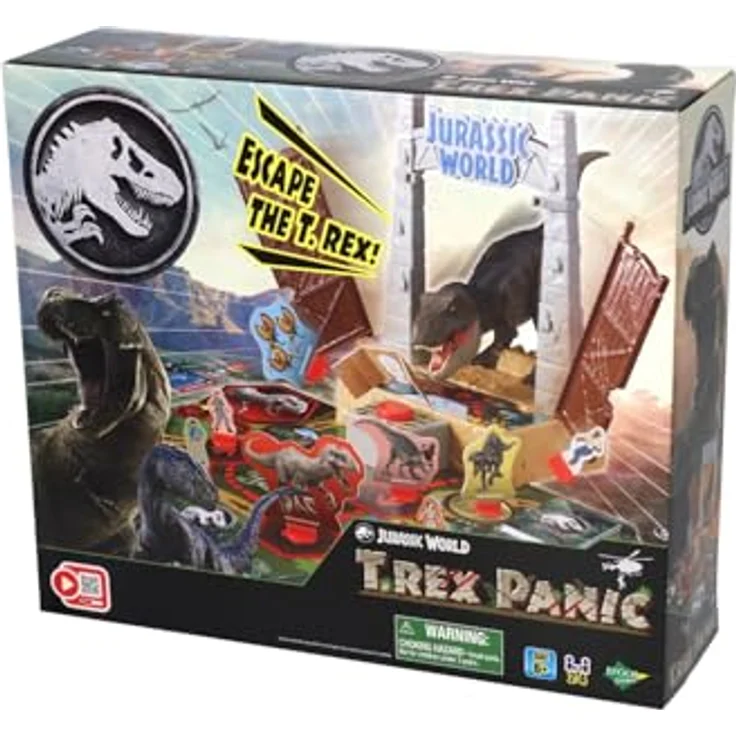 EPOCH Games, Jurassic World - T-Rex Panic, 7514, Dinosaurier Spielzeug, Brettspiel für Kinder ab 6 Jahren, Actionreiches Familienspiel – Bild 1
