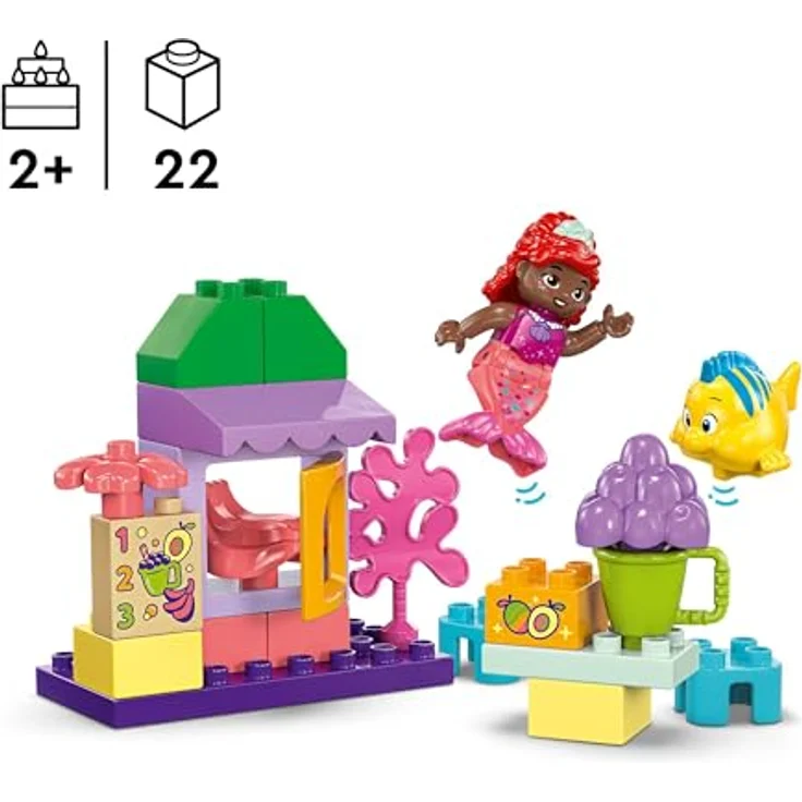 LEGO DUPLO, Disney Arielles und Fabius' Café-Kiosk, Kleine Meerjungfrau Spielzeug für Vorschulkinder ab 2 Jahren, Spielzeug-Café 10420, Lernspielzeug mit Obst und Speisen, bunt – Bild 2
