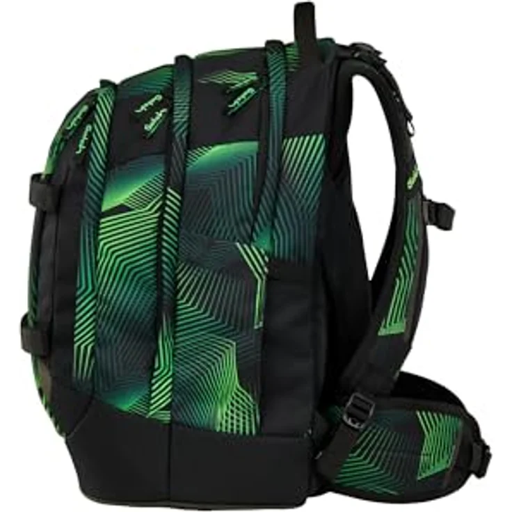 Satch Schulranzen PACK Seismic Green, ergonomischer Schulrucksack mit Your-Size-System, anpassbar für Körpergrößen von 1,40 bis 1,80 m, 30 l Volumen – Bild 3