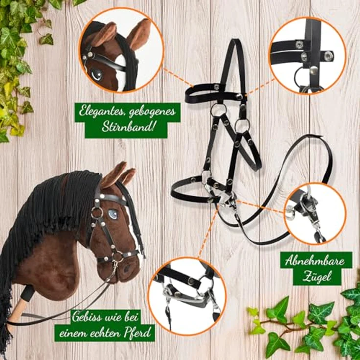 Hobby Horse Land Jump Star A3, Steckenpferd mit Trense komplett, langlebige Materialien und perfektes Design für aktives Spielen – Bild 3