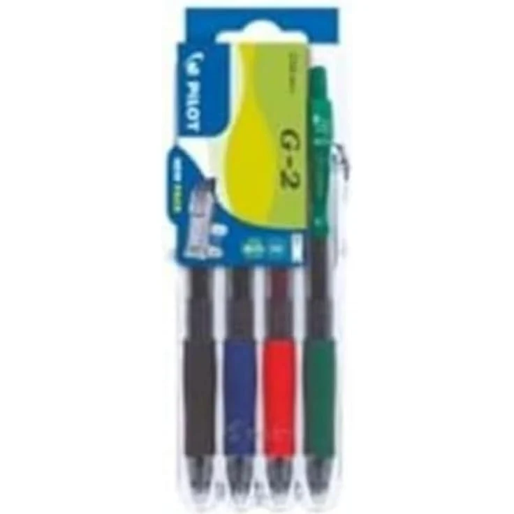 Pilot Pen 2605S4E - Gelschreiber G2, 4er Set, schwarz, rot, blau und grün