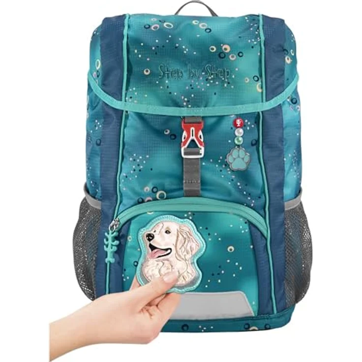 Step by Step Rucksack-Set Kid „Dog Basty“ türkis, ergonomischer Mini-Ranzen mit Sitzkissen und höhenverstellbarem Brustgurt, 13 l – Bild 3