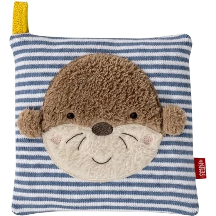 Fehn Kirschkernkissen Otter Theo, Kuschelkissen mit entnehmbarem Wärme-/Kältesäckchen, ideal für Babys ab 0+ Monaten, waschbar bei 30°C