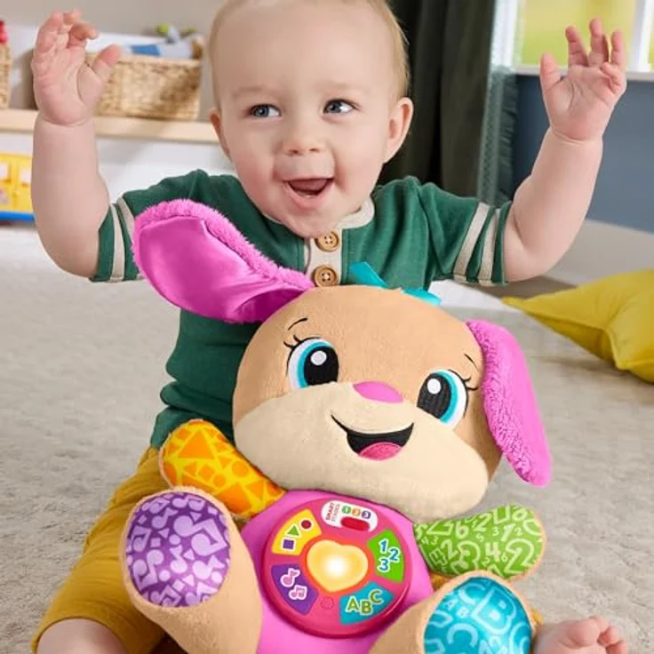 Mattel Fisher-Price Siostrzyczka Szczeniaczka JFD36, interaktives Lernspielzeug mit 80+ Aktivierungen, leuchtendem Herz, mehrsprachig (Englisch, Polnisch, Tschechisch, Slowakisch, Ungarisch) – Bild 3