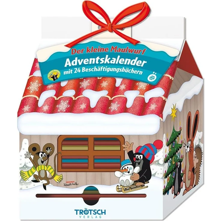 Trötsch Der kleine Maulwurf Adventskalender Haus mit 24 Minibüchern für Vorweihnachtszeit