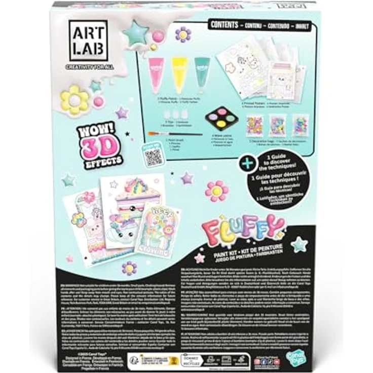 Art Lab Bausatz Für Flauschige Farbe, Malvorlagen mit kreativen Designs für farbenfrohe Kunstwerke – Bild 6