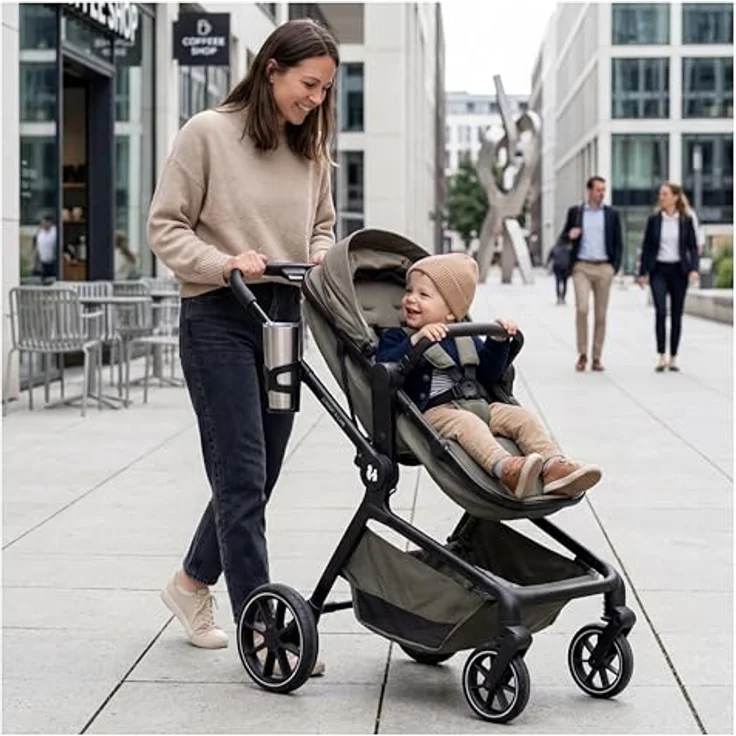 Hauck 2in1 Kinderwagen Convert N Care, Kombikinderwagen mit Babywanne und Sitzfunktion, Olive, inkl. Gratis Mobilitätsgarantie – Bild 11