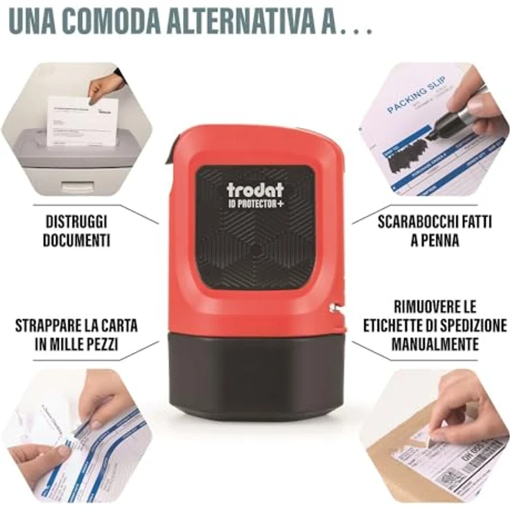 trodat Datenschutz-Rollstempel ID Protector+, selbstfärbend, schwarz, mit integriertem Stempelkissen und dokumentenechter Stempelfarbe, 1 St. – Bild 7