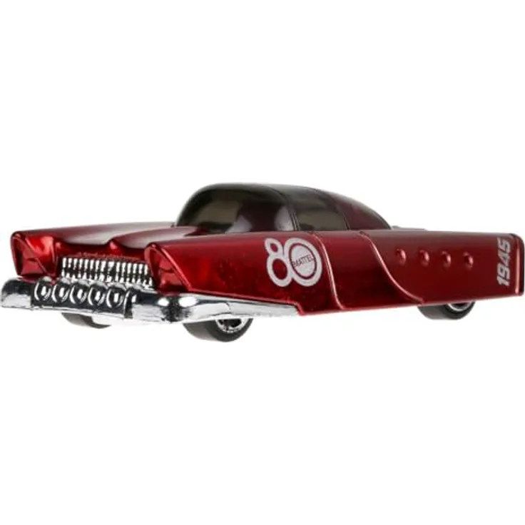 Hot Wheels Mattel Dream Mobile 80th Anniversary Collector's Edition, Die-Cast Modellauto, glänzende rote Lackierung mit Jubiläumslogo