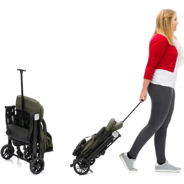 Fillikid Kinder-Buggy Styler Elite, oliv melange - Kompakter Sportwagen mit ausziehbarem Trolleygriff und großem Korb – Bild 8