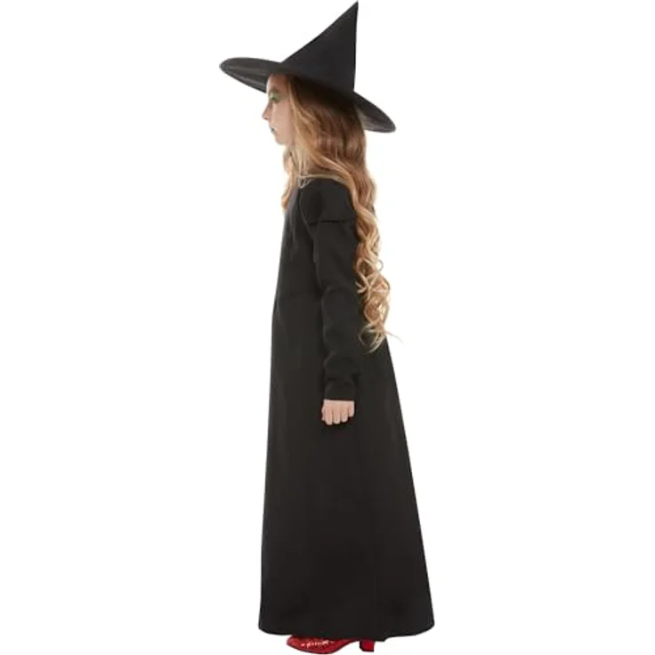 Smiffys Schwarze Zauberin - Hexe Agatha, zweites Kostümset für Kinder mit Kleid und Hexenhut, schwarz aus 100% Polyester – Bild 2