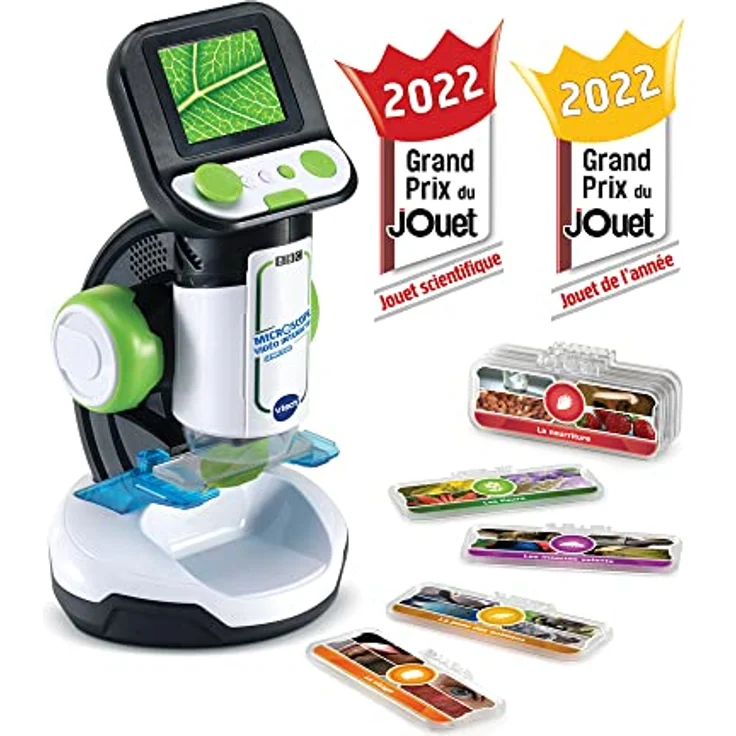 Vtech 80-616105 Mikroskop Genius XL, Analyse-Set mit BBC-Videos, Weiß/Grün/Schwarz – FR VERSION – Bild 3