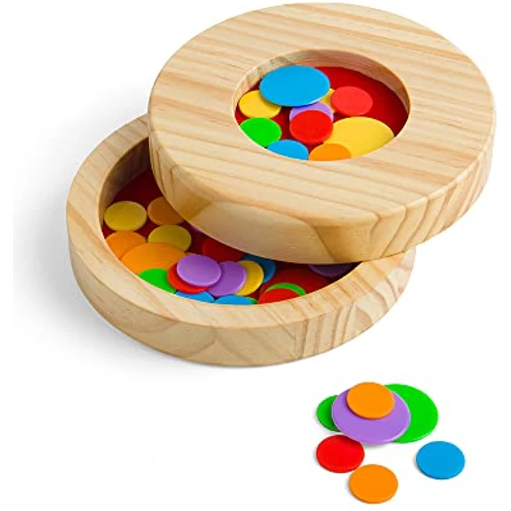 Bigjigs Toys Flohhüpfen, Brettspiel mit 120mm Durchmesser, ab 3 Jahren, nachhaltig hergestellt. – Bild 1