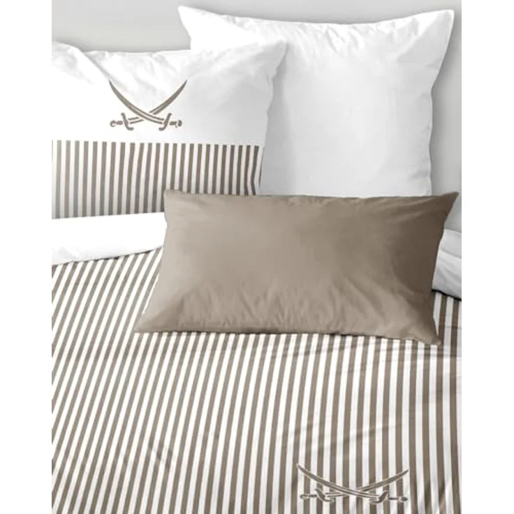 Sansibar Lighthouse Wendebettwäsche, 2-teilig, Streifendesign, 100% Baumwolle, beige, 135 x 200 cm, mit Digitaldruck und verdecktem Reißverschluss – Bild 3