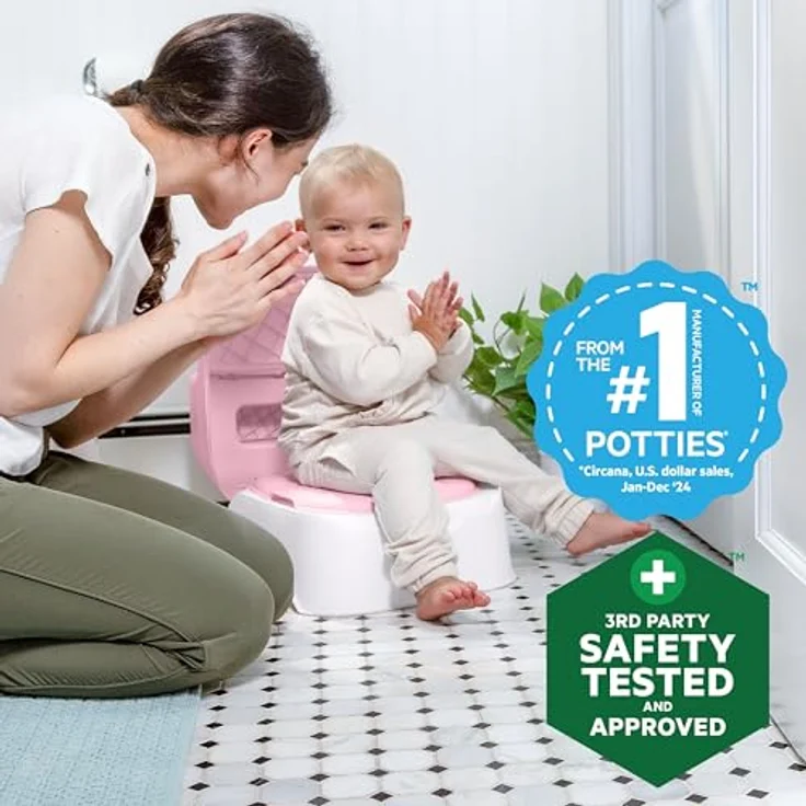 Ingenuity Prepare to Potty 3-in-1 System, Töpfchen, Toilettenaufsatz und Tritthocker, für Kinder ab 18 Monaten, Rosa – Bild 4