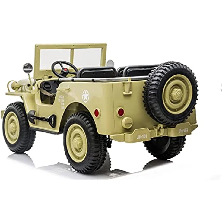 RIRICAR 4x4 Kinder Elektroauto 12V USA Army, 3 sitzer, mit 2,4GHz Fernbedienung, MP3/USB/SD, für Kinder ab 3-8 Jahre – Bild 4