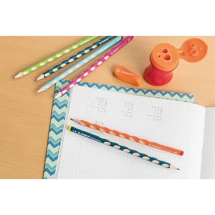 STABILO EASYgraph S R, Ergonomischer Dreikant-Bleistift HB petrol, 2er Blister – Bild 5