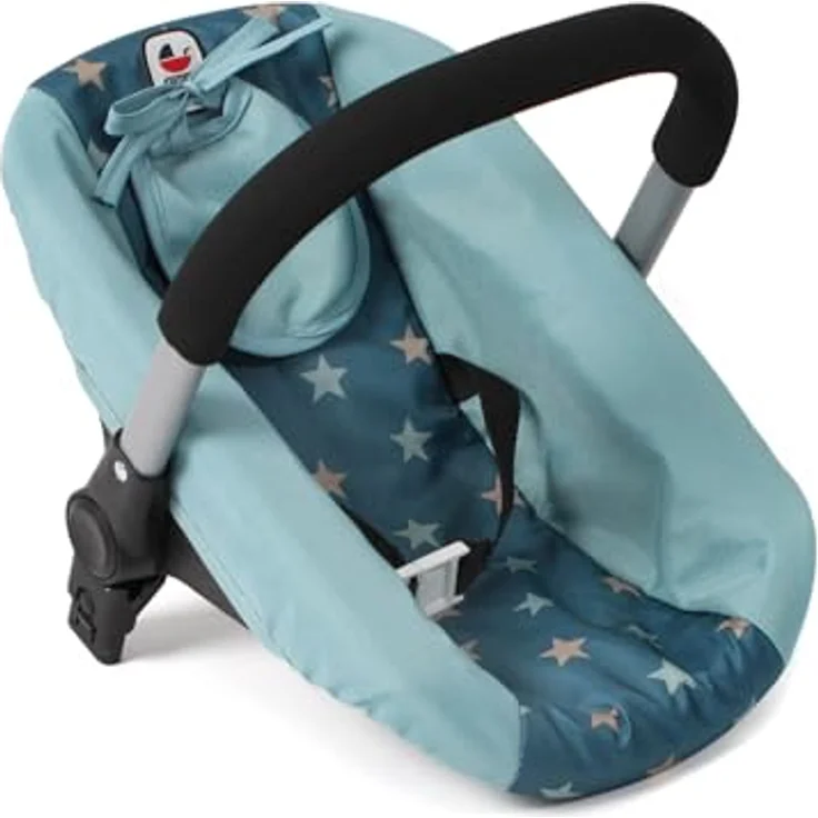 Bayer Chic 2000 Puppen-Autositz mit Adapter für Puppenwagen, geeignet für Puppen bis 50 cm, Sternchen türkis – Bild 1