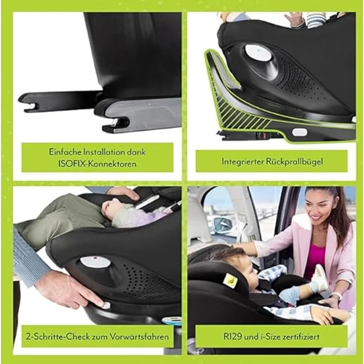 Graco Reboarder-Kindersitz Turn2Me DLX i-Size inkl. Isofix-Basis - Midnight, 360° drehbar, ab Geburt - 4 Jahre – Bild 3