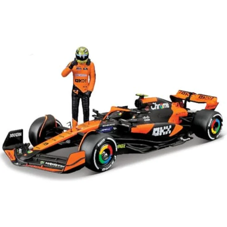 Bburago F1 McLaren MCL38 2024, Diecast-Modellauto im Maßstab 1:24 mit Fahrerfigur Norris, offizielle McLaren-Farben, für Sammler ab 14 Jahren – Bild 1