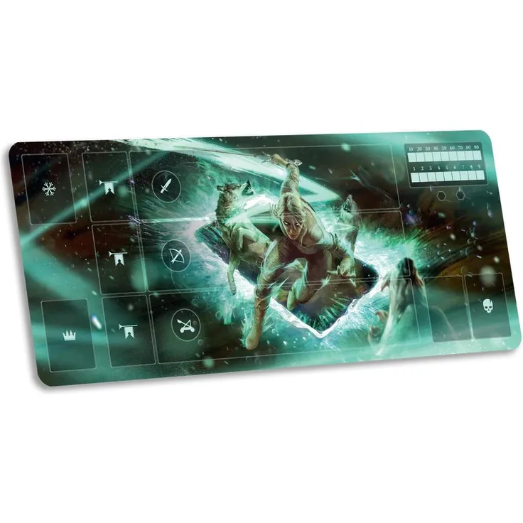 No Loading Games Der Hexer 3: Wild Hunt Gwent Ciri Premium Neopren-Spieltuch, rutschfeste Matte für Standard-Sammelkarten mit beeindruckender Ciri-Illustation