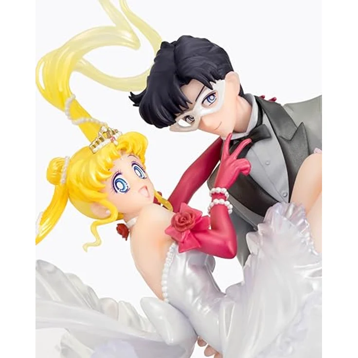 Bandai Tamashii Nations Sailor Moon FiguartsZERO Chouette PVC Statue Usagi & Tuxedo Mask, Moonlight Glow Edition, 24 cm, detailreich mit Base – Bild 9