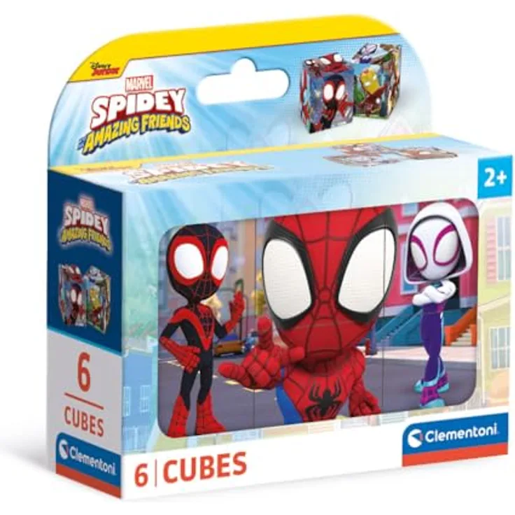 Clementoni Marvel Spidey and His Amazing Friends 6 Würfel Puzzle Kinder - Sensorik- & Motorikspielzeug für Kinder ab 3 Jahren 40661