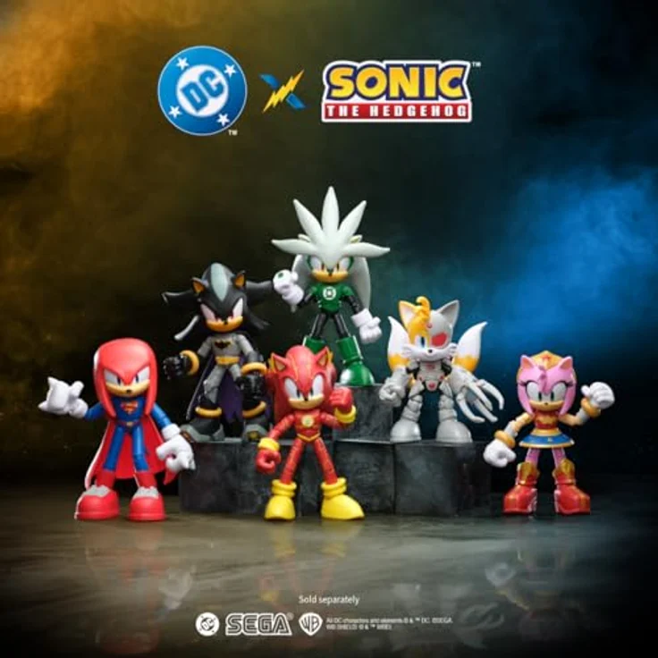 Sonic The Hedgehog Sonic Silver als Green Lantern, 13 cm große hochbewegliche Actionfigur mit detailliertem Design, offiziell lizenziert von Jakks Pacific, Sammlerverpackung – Bild 5