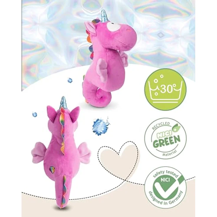 NICI Kuscheltier Seepferdchen Laguna Rainbow 45cm - Kuscheltier mit nachhaltigem Plüschfell, umweltfreundlich, Geschenk für Kinder - 49709 – Bild 3