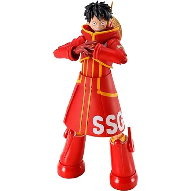 Tamashii Nation One Piece - Monkey D. Luffy S.H.Figuart, 15 cm Sammelfigur mit 2 Gesichtsausdrücken und 2 Paar austauschbaren Händen, Future Island Egghead - Version