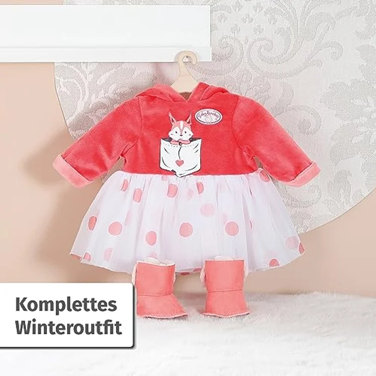 Zapf Creation, Puppenkleidung 43 cm, Baby Annabell Deluxe Eichhörnchen Tutu 43cm, warmes Oberteil mit Tüllrock, 709733 – Bild 2