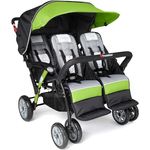 Gaggle Foundations Sport Quad Kinderwagen mit UV-Schutz Kinderwagen-Baldachin, 5-Punkt-Gurt, Fußbremse, Tubeless Gelände-Reifen (Limettengrün)