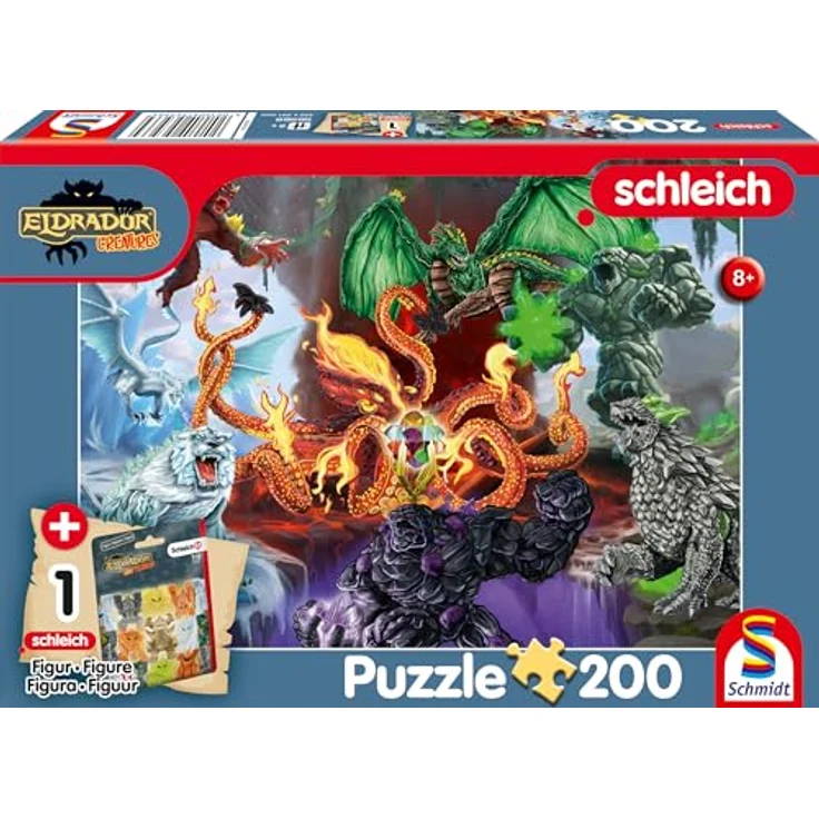 Schmidt Spiele 56566 Eldrador Fiese Kreaturen, 200 Teile Kinderpuzzle mit original Schleich Figur, empfohlen ab 8 Jahren, Puzzlemaße 43,2 x 29,1 cm – Bild 1