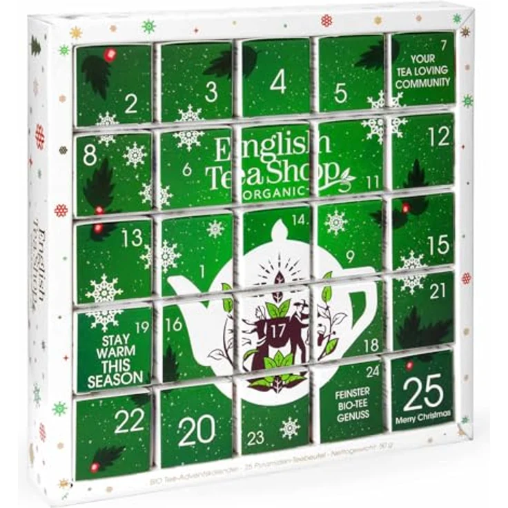 English Tea Shop ETS - Puzzle Tee Adventskalender "Happy Holiday", BIO, 25 erlesene Chai-Tees in 3 verschiedenen Motiven – Bild 2