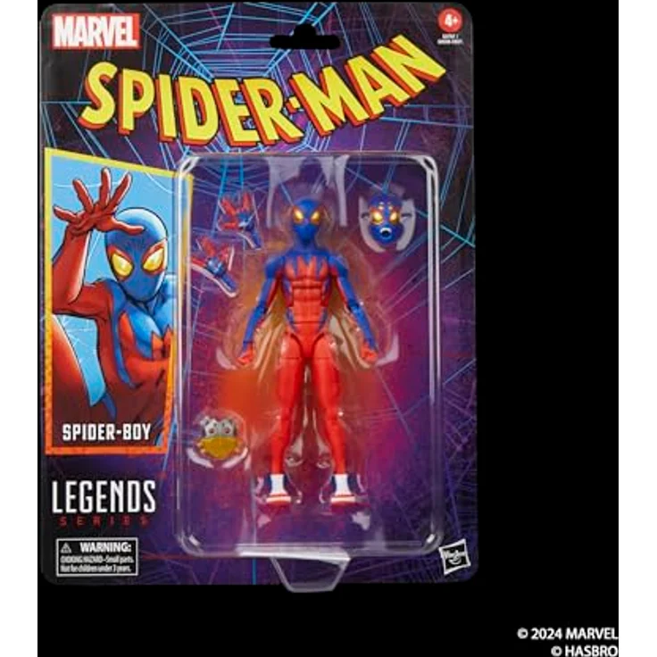 Marvel Legends Series Spider-Boy Action-Figur, 15 cm, mit austauschbarem Kopf und Händen, retro Blister-Packung – Bild 2