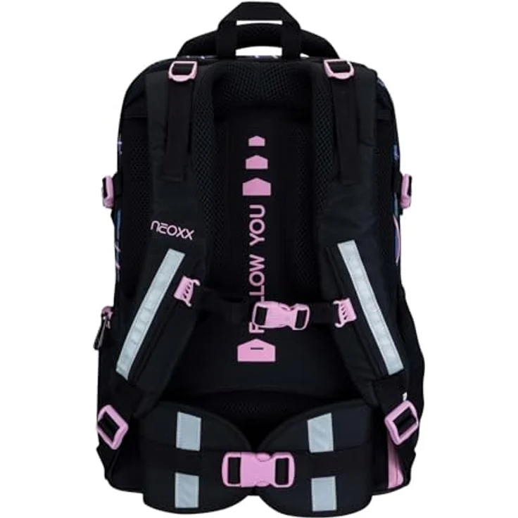 neoxx Active Pro Schulrucksack mit Laptopfach, ergonomisches Tragesystem, schwarz – Bild 4