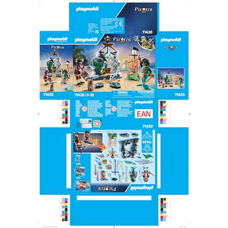 PLAYMOBIL 71420 Schatzsuche Spielset, Piratenabenteuer mit nachleuchtendem Felsversteck und 2 Figuren, Mehrfarbig – Bild 9
