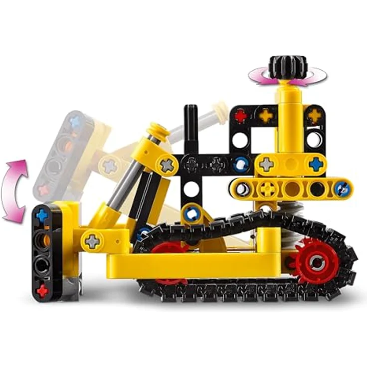 LEGO Technic Schwerlast Bulldozer, Spielzeug-Planierraupe zum Bauen, Ergänze Deine Baustelle, Konstruktionsspielzeug für Kinder, Technik-Geschenk für Jungs und Mädchen ab 7 Jahren 42163, Bewegliche Ketten, Planierschild, Geschenkidee - Preisvergleich – Bild 4