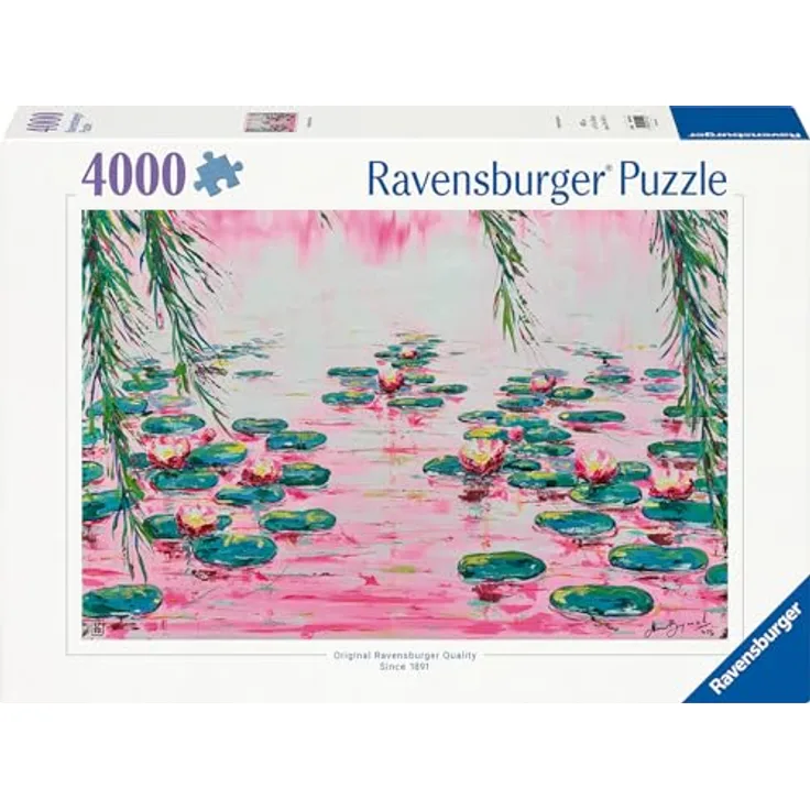 Ravensburger Puzzle 12001420 - Rosa Wasserlilien - 4000 Teile Puzzle für Erwachsene ab 14 Jahren, Blumen-Puzzle