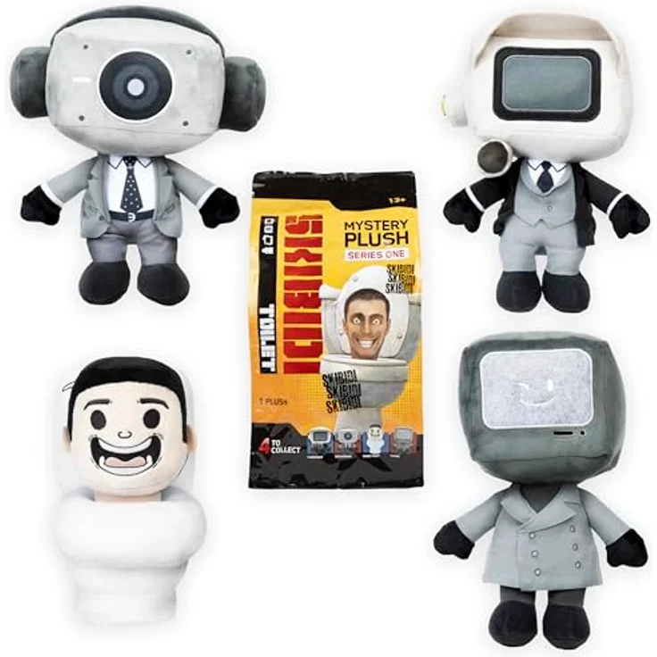 SKIBIDI TOILET Mystery Plush, Sammelfigur aus Blindbox mit 9 einzigartigen Charakteren – Bild 1