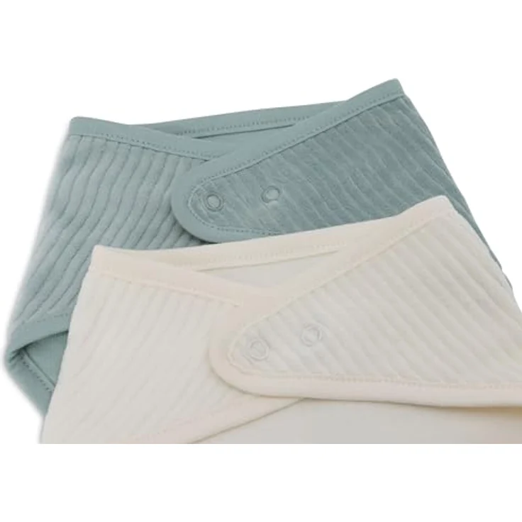 Jollein Sabberlätzchen Baby - Bandana - Velvet Rib, Sea Green/Ivory - 2er Pack - Baumwolle, Polyester - Mit Klettverschluss. – Bild 3