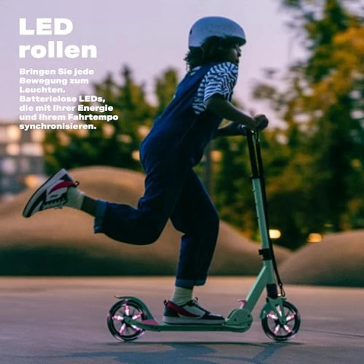 Movino Cityroller MOVINO CITY LIGHT, Scooter mit Stoßdämpfer, Batteriefreien LED-Rollen, max. 100 kg Traglast, höhenverstellbar für Körpergrößen von 135-170 cm – Bild 9