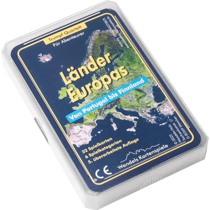 Wendels Kartenspiele Trumpf Quartett Europa, Kartenspiel mit 32 Ländern, Lernspiel für die ganze Familie, aktuelle Infos (Stand Juni 2025)