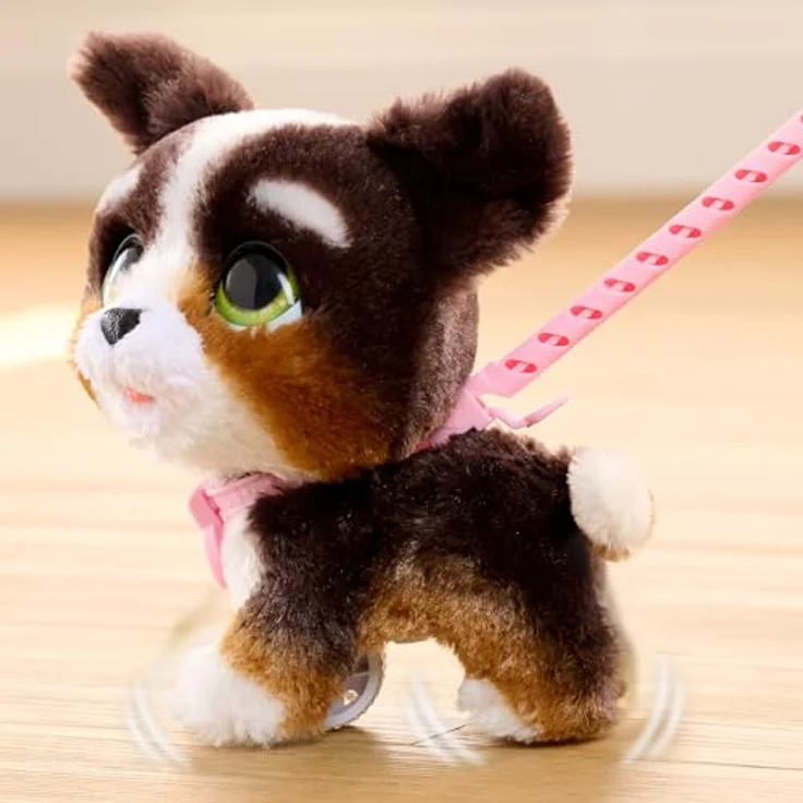 Just Play furReal Walk-A-Lots Bernedoodle interaktives Spielzeug, 20 cm groß, hüpfender Plüschwelpe mit Soundeffekten, braun-weiß-schwarz, Kinderspielzeug ab 4 Jahren – Bild 2