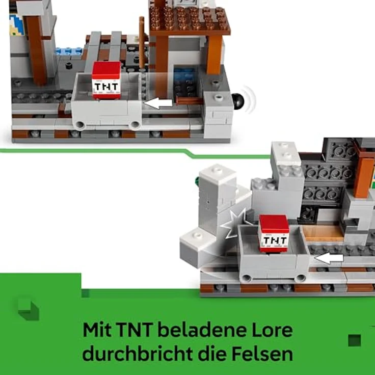 LEGO Minecraft 21277, Spitzhackenmine Bausatz mit 3 Figuren, interaktive Spielzeugwelt für kreative Abenteuer, mehrfarbig – Bild 3