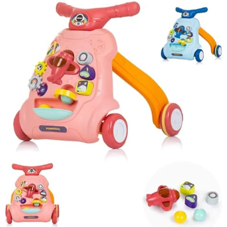 Chipolino Lauflernwagen Plane mit Musik, Bällen und Spielzeug, rosa – Bild 1