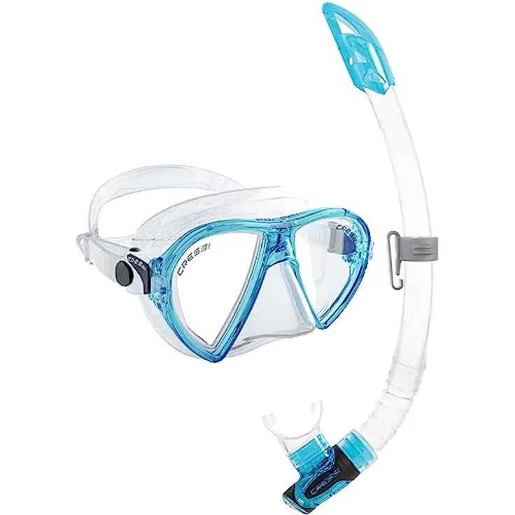 Cressi Ocean Combo Set - Schnorchelset Ocean Maske und Schnorchel Gamma, Transparent/Aquamarin, Einheitsgröße, Erwachsene Unisex