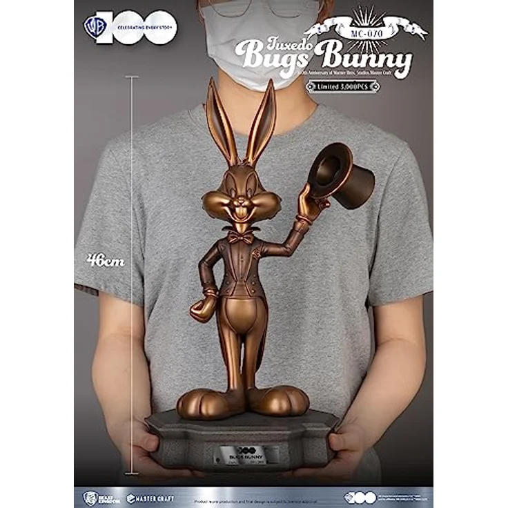 Beast Kingdom Toys Looney Tunes 100th Anniversary Master Craft Statue Tuxedo Bugs Bunny, 46 cm aus hochwertigem Polystone, limitierte Auflage – Bild 5