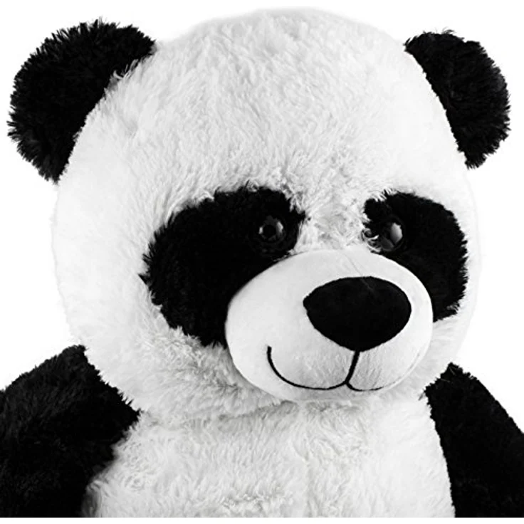 BRUBAKER XXL Panda 100 cm groß mit einem Liebste Mama der Welt Herz Stofftier Plüschtier Kuscheltier Teddybär, Schwarz – Bild 3